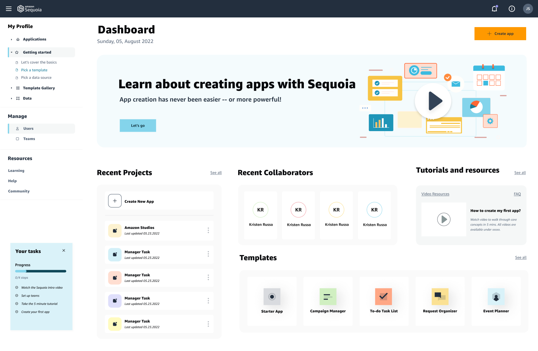 Sequoia dashboard